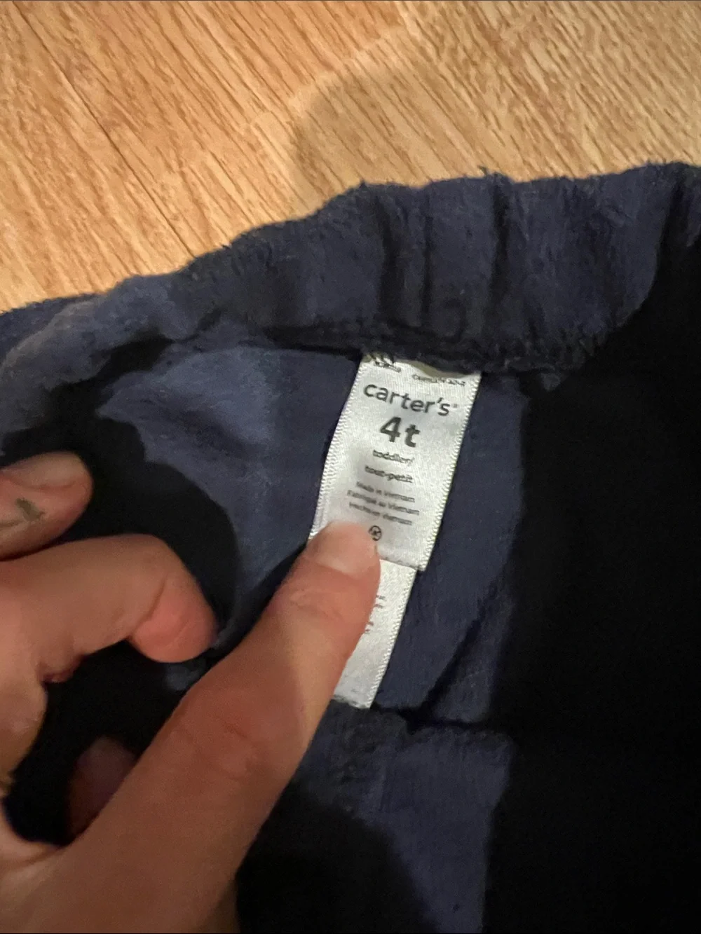 Carter's Navy Sweatpants with Bright Orange Side Stripes